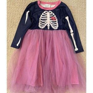 Halloween Girl’s Skeleton Costume, Halloween Bones Fancy Dress Blue Purple 9t